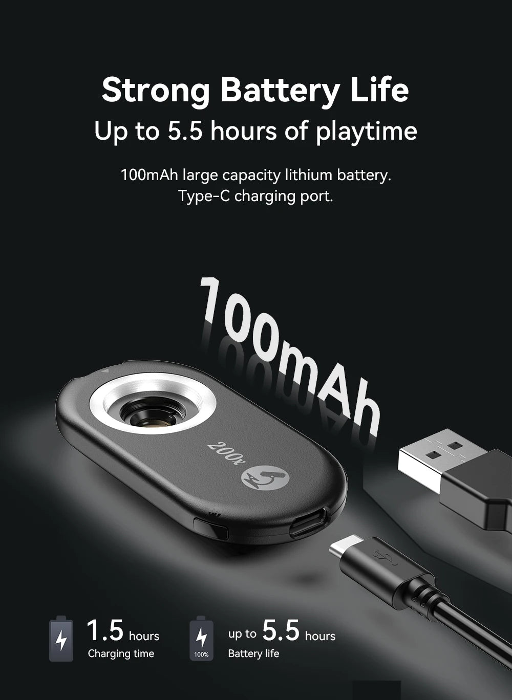 APEXEL NEW PhoneMicro 5 100X -200X Microscope Lens for Phone Lens 3 in 1 Magnification MacroLens with LED Smartphone Accessories