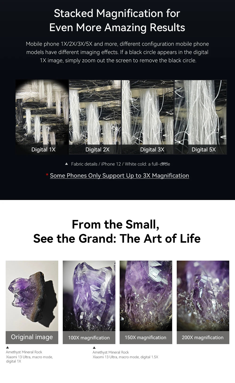 APEXEL NEW PhoneMicro 5 100X -200X Microscope Lens for Phone Lens 3 in 1 Magnification MacroLens with LED Smartphone Accessories